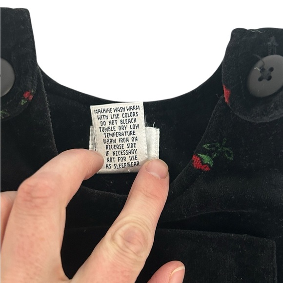 Baby Gap Overalls Months Vintage Velvet Black Rose Print Size XL 18-24 - Picture 4 of 9